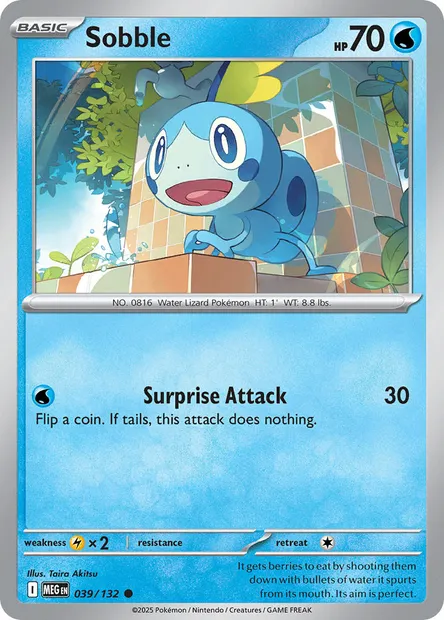 Sobble, Pokémon card MEG 039 — Mega Evolution set