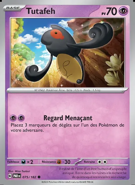 Tutafeh, carte Pokémon PAR 075 — extension Faille Paradoxe