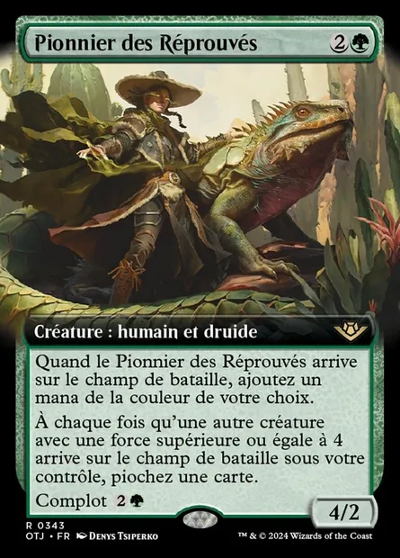 Pionnier des Réprouvés, carte Magic OTJ 343 — extension Outlaws of Thunder Junction