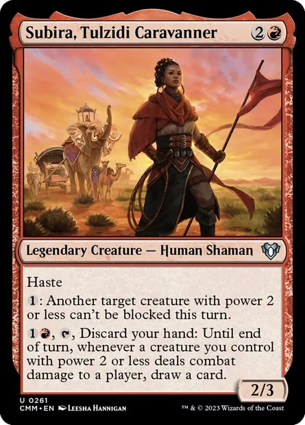 Subira, Tulzidi Caravanner, Magic card CMM 261 — Commander Masters set