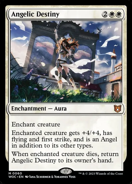Angelic Destiny, Magic card WOC 60 — Wilds of Eldraine Commander set