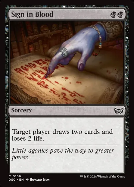 Sign in Blood, Magic card DSC 156 — Duskmourn: House of Horror Commander set