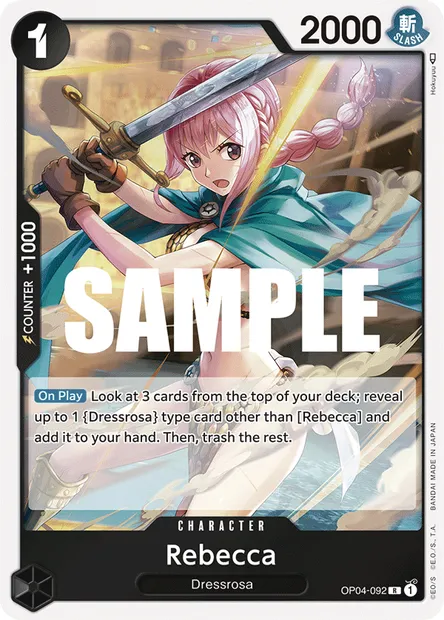 Rebecca, carte One Piece OP04-092 — extension KINGDOMS OF INTRIGUE