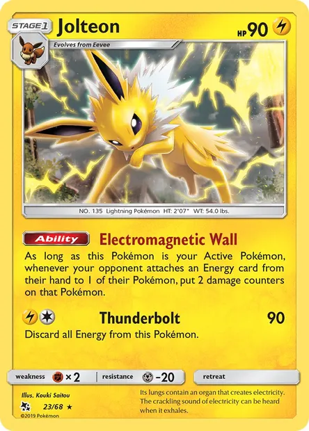 Jolteon, Pokémon card HIF 23 — Hidden Fates set