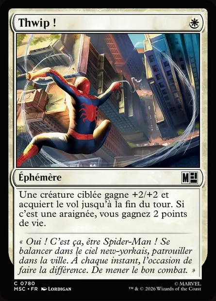 Thwip !, carte Magic MSC 780 — extension Marvel Super Heroes Commander