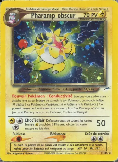 Pharamp obscur, carte Pokémon NDE 1 — extension Neo Destiny