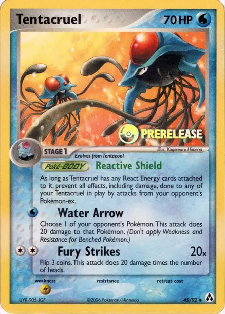 Tentacruel, Pokémon card PRE 045 — Prerelease Promos set