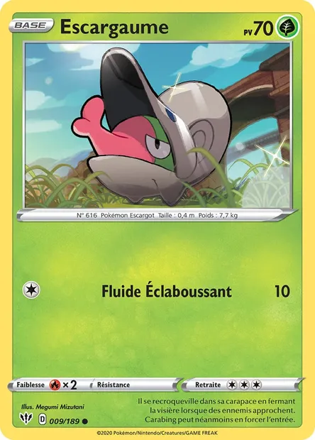 Escargaume, carte Pokémon DAA 9 — extension Ténèbres Embrasées