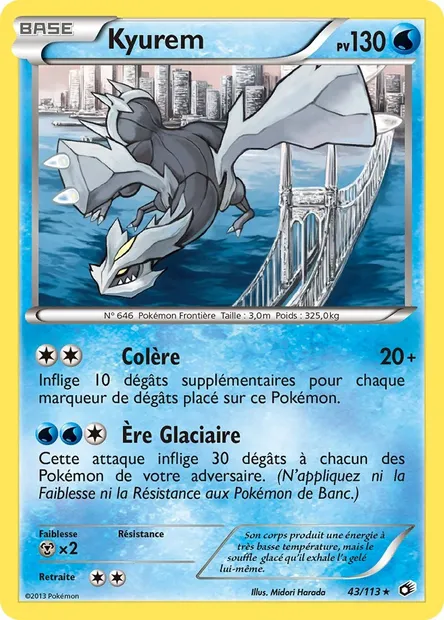Kyurem, carte Pokémon LTR 43 — extension Legendary Treasures