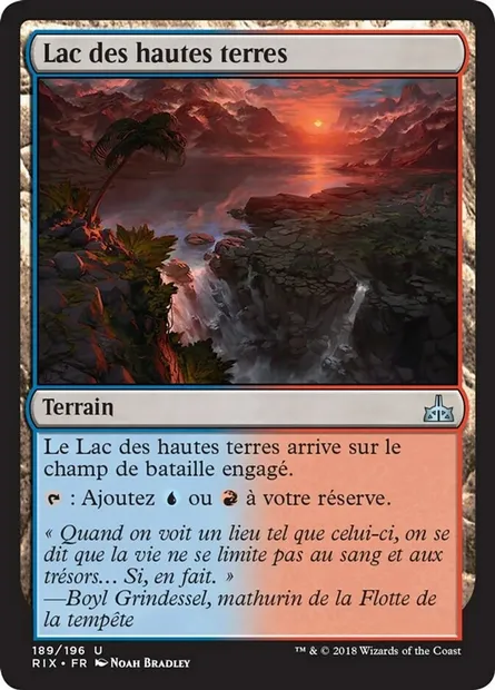 Lac des hautes terres, carte Magic RIX 189 — extension Les combattants d'Ixalan