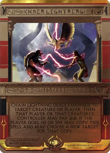 Chain Lightning, Magic card MP2 26 — Amonkhet Invocations set
