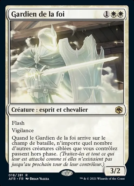 Gardien de la foi, carte Magic AFR 18 — extension Forgotten Realms: Aventures dans les Royaumes Oubliés