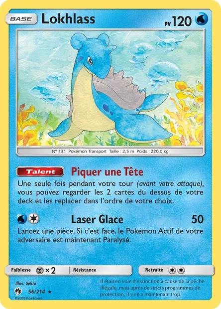 Lokhlass, carte Pokémon LOT 56 — extension Tonnerre Perdu