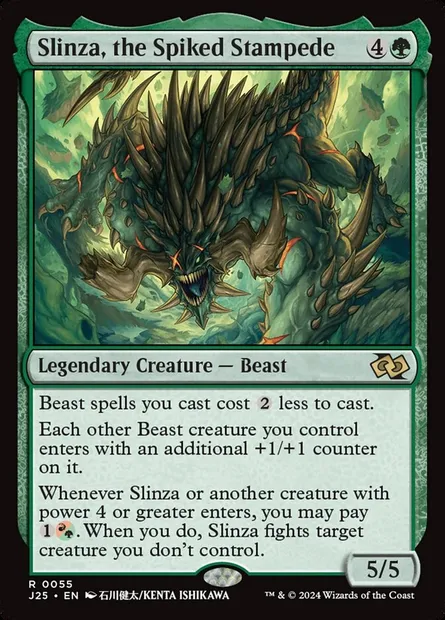 Slinza, the Spiked Stampede, Magic card J25 55 — Foundations Jumpstart set