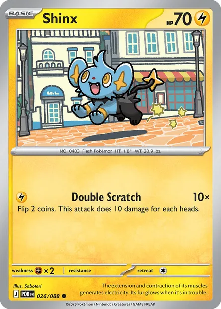 Shinx, Pokémon card POR 026 — Perfect Order set