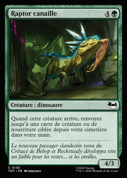 Raptor canaille, carte Magic TMT 130 — extension Teenage Mutant Ninja Turtles