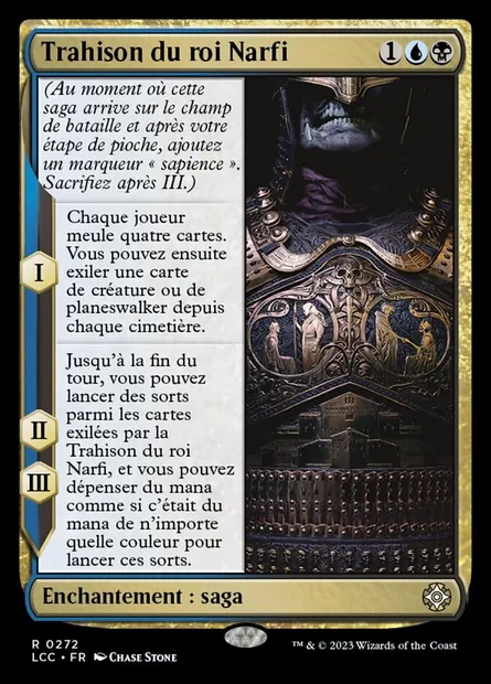 Trahison du roi Narfi, carte Magic LCC 272 — extension The Lost Caverns of Ixalan Commander