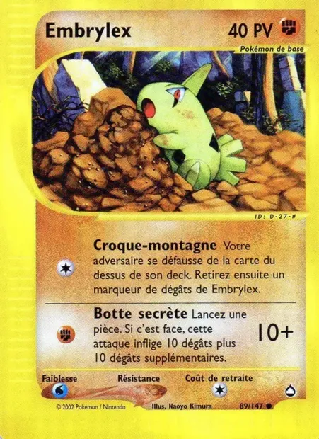 Embrylex, carte Pokémon AQ 89 — extension Aquapolis