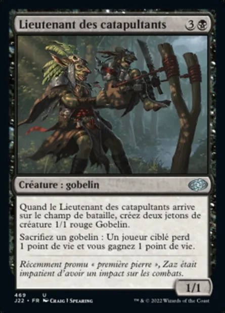 Lieutenant des catapultants, carte Magic J22 469 — extension Jumpstart 2022