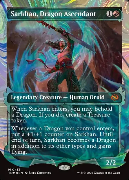 Sarkhan, dragon ascendant, carte Magic TDM 413 — extension Tarkir: Dragonstorm