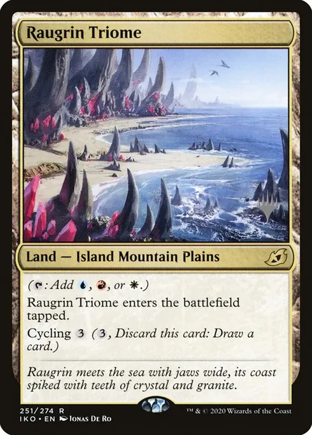 Triome de Raugrin, carte Magic PIKO 251p — extension Ikoria: Lair of Behemoths Promos