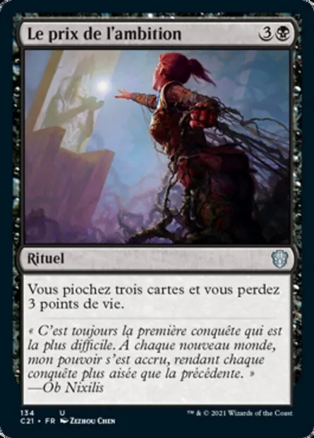 Le prix de l'ambition, carte Magic C21 134 — extension Commander 2021
