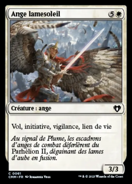 Ange lamesoleil, carte Magic CMM 61 — extension Commander Masters