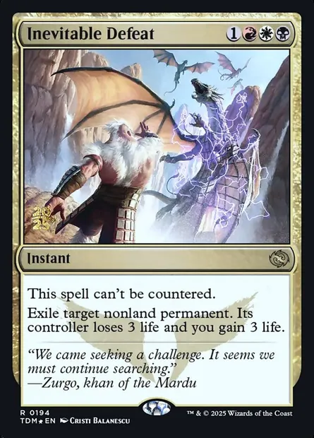 Inevitable Defeat, Magic card PTDM 194s — Tarkir: Dragonstorm Promos set