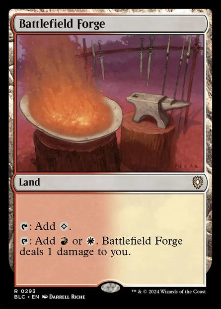 Battlefield Forge, Magic card BLC 293 — Bloomburrow Commander set