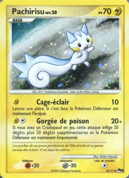 Pachirisu, carte Pokémon P9 10 — extension POP Série 9