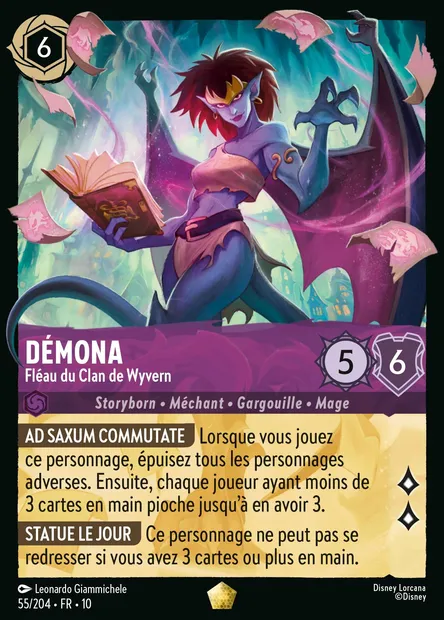 Démona - Fléau du Clan de Wyvern, carte Disney Lorcana CH10-055 — extension Lueurs dans les Profondeurs