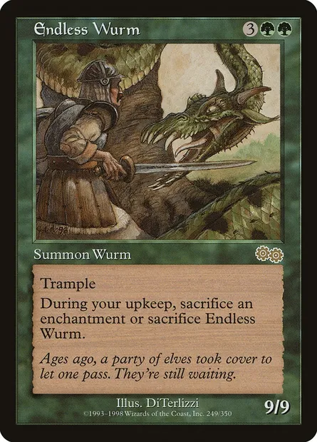Endless Wurm, Magic card USG 249 — Urza's Saga set