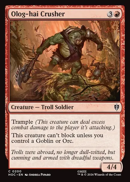 Olog-hai Crusher, Magic card HOC 200 — The Hobbit Eternal set