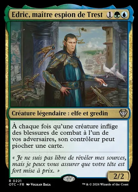 Edric, maître espion de Trest, carte Magic OTC 221 — extension Outlaws of Thunder Junction Commander
