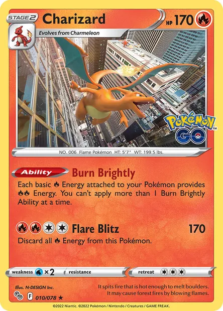Charizard, Pokémon card PGO 010 — Pokémon GO set