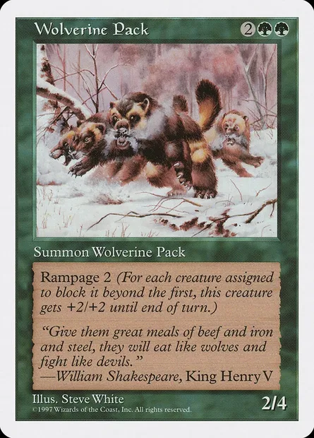 Harde de gloutons, carte Magic 5ED 344 — extension Cinquième Edition