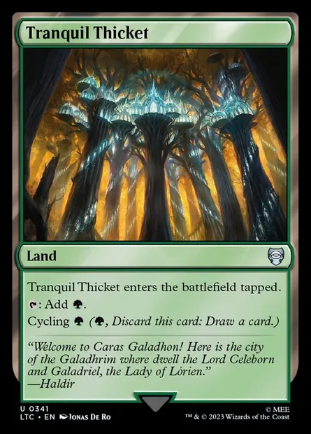 Tranquil Thicket, Magic card LTC 341 — Tales of Middle-earth Commander set
