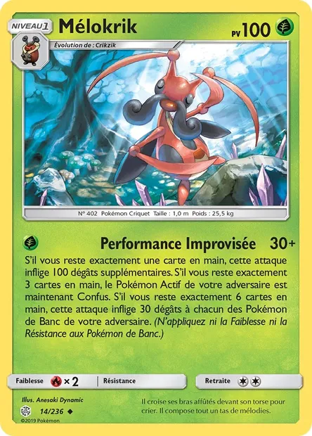 Mélokrik, carte Pokémon CEC 14 — extension Éclipse Cosmique