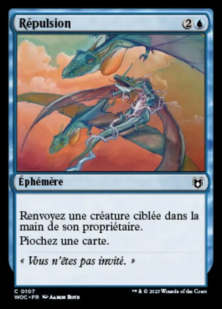 Répulsion, carte Magic WOC 107 — extension Wilds of Eldraine Commander