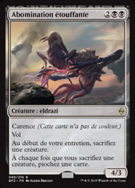 Abomination étouffante, carte Magic BFZ 99 — extension La bataille de Zendikar