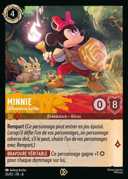 Minnie - Défenseuse hardie, carte Disney Lorcana P2-035 — extension P2