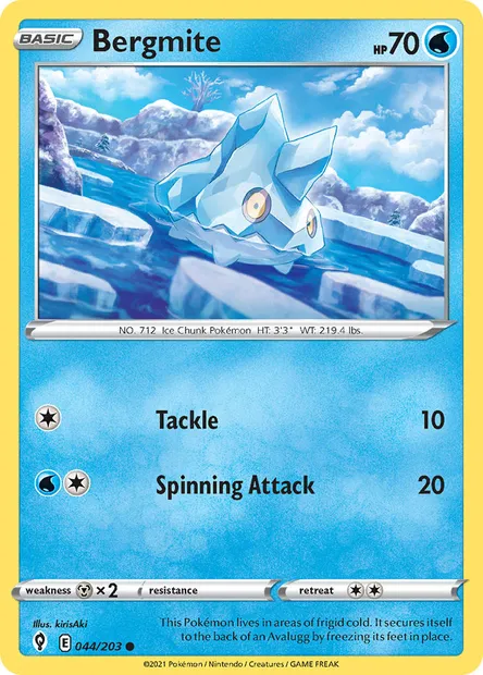 Bergmite, Pokémon card EVS 44 — Evolving Skies set
