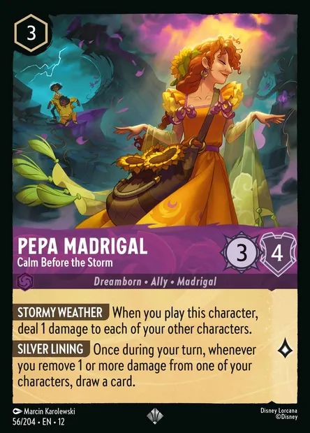 Pepa Madrigal - Calm Before the Storm, Disney Lorcana card CH12-056 — Wilds Unknown set