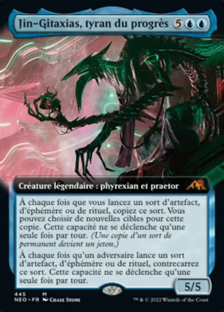 Jin-Gitaxias, tyran du progrès, carte Magic NEO 445 — extension Kamigawa: La Dynastie Néon