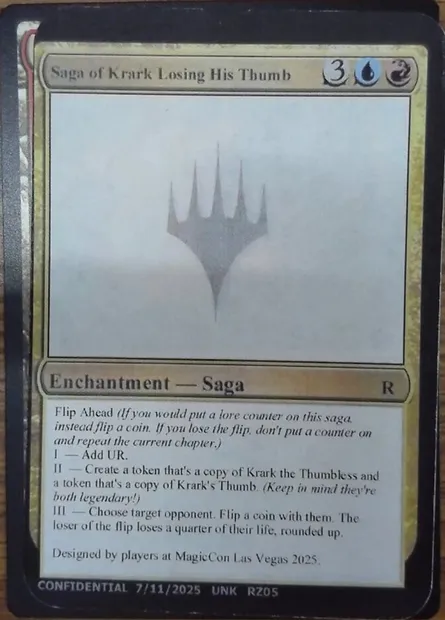 Saga of Krark Losing His Thumb, Magic card UNK RZ05m — Unknown Event set
