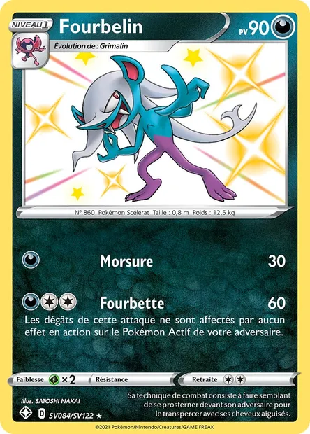 Fourbelin, carte Pokémon SHF SV084 — extension Destinées Radieuses