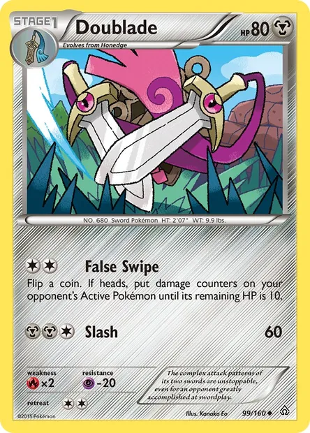 Doublade, Pokémon card PRC 99 — Primal Clash set