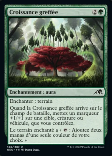 Croissance greffée, carte Magic NEO 188 — extension Kamigawa: La Dynastie Néon