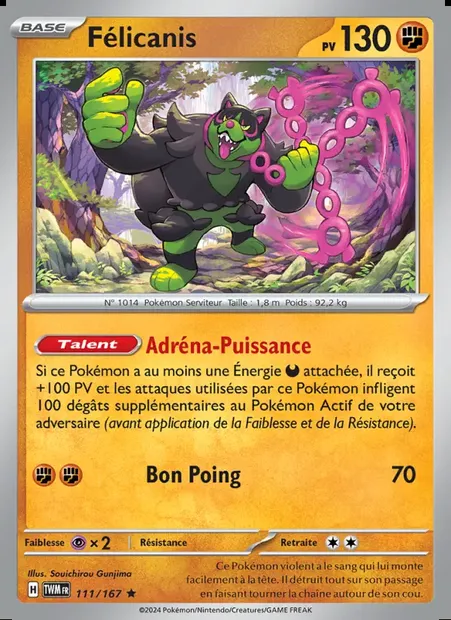 Félicanis, carte Pokémon TWM 111 — extension Mascarade Crépusculaire
