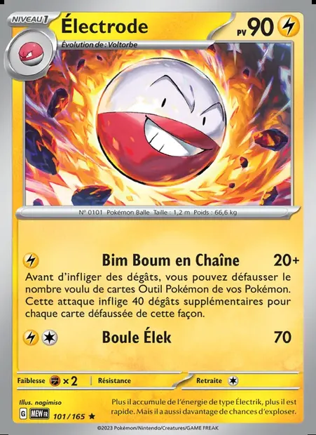 Électrode, carte Pokémon MEW 101 — extension 151